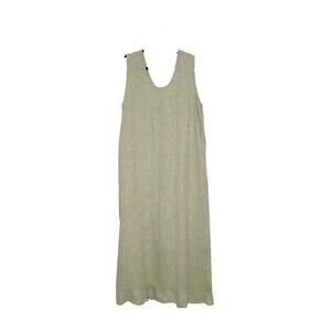 Flax Linen Sleeveless Maxi Dress Women's Green Size Large